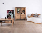 drawer coffee table/mid century modern coffee table/Double Sided Solid Coffee Table