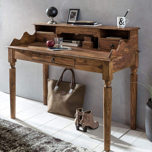 Solid Wood Study Table With Three Drawers