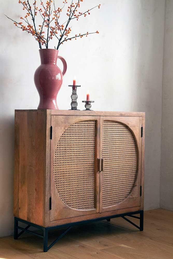 Cane Two-Door Cabinet