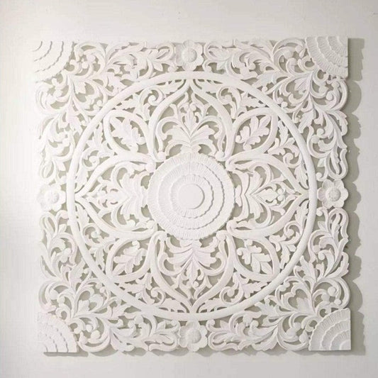 Bohemian Intricate Floral Carved Head Board