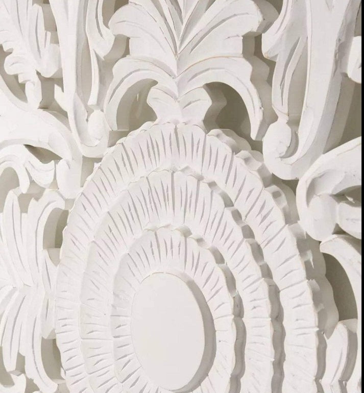 Bohemian Intricate Floral Carved Head Board