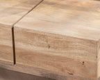 Contemporary style square coffee table in natural solid wood