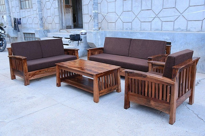 CONTEMPORARY SHEESHAM WOOD SOFA SET - CHOOSE YOUR COMBINATION