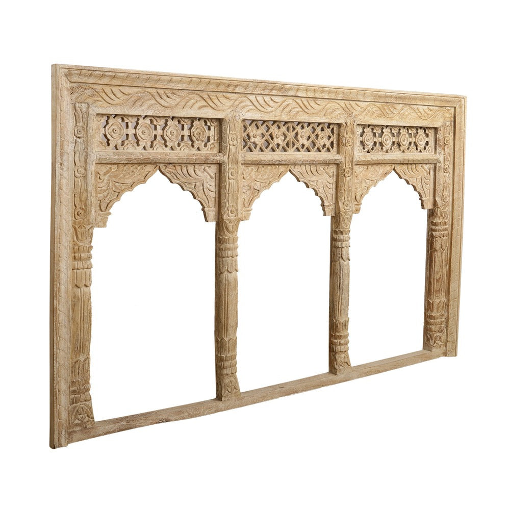 Jharokha Wooden Mirror/Panel and Console Table Cabinet