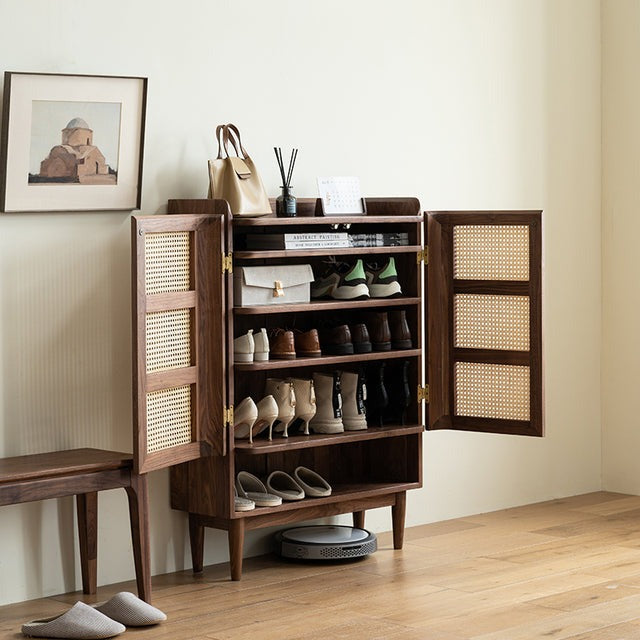 SOLID WALNUT SHOE CABINET, SHOE CABINET , SHOE CABINET, SHOE STORAGE CABINETS