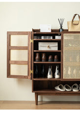 SOLID WALNUT SHOE CABINET, SHOE CABINET , SHOE CABINET, SHOE STORAGE CABINETS