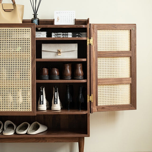 SOLID WALNUT SHOE CABINET, SHOE CABINET , SHOE CABINET, SHOE STORAGE CABINETS