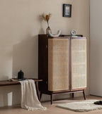 SOLID WALNUT SHOE CABINET WITH DOORS , OAK SHOE CABINET WITH DRAWERS