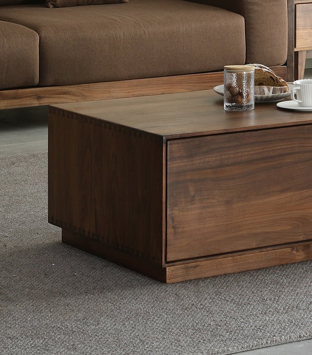 Coffee table with storage | simple tea table |  acacia wood furniture