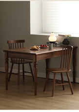 AMERICAN STYLE SOLID BLACK WALNUT WOOD DINING TABLE