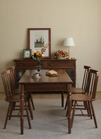 AMERICAN STYLE SOLID BLACK WALNUT WOOD DINING TABLE