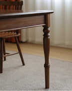 AMERICAN STYLE SOLID BLACK WALNUT WOOD DINING TABLE