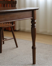 AMERICAN STYLE SOLID BLACK WALNUT WOOD DINING TABLE