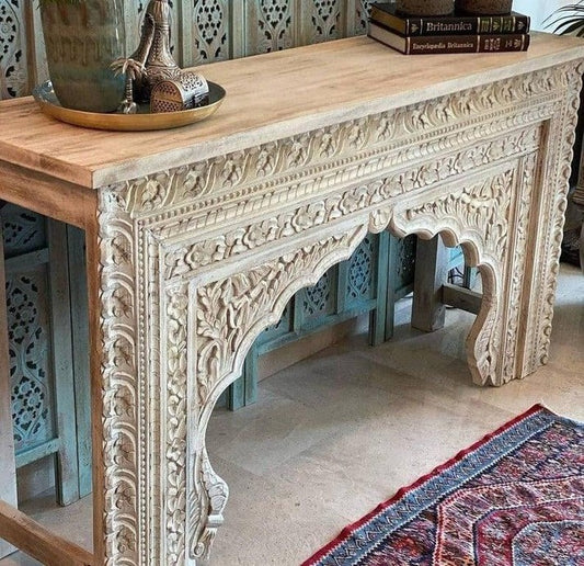 Intricate Entryway Wood Console