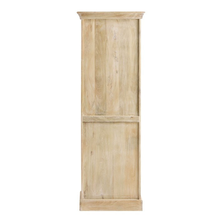 Weathered Natural Carved Wood Arch Bookshelf