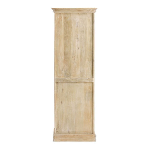 Weathered Natural Carved Wood Arch Bookshelf