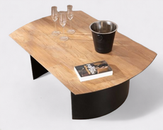 black square coffee table/center table for the living room/Coffee Table Half-sphere leg (Ethereal Elegance Collection)