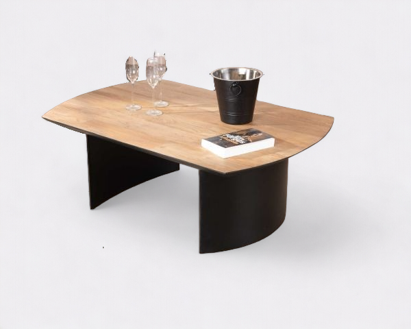 black square coffee table/center table for the living room/Coffee Table Half-sphere leg (Ethereal Elegance Collection)