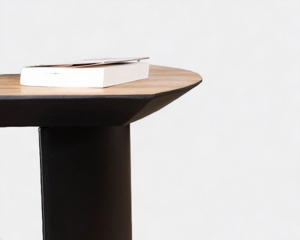 black square coffee table/center table for the living room/Coffee Table Half-sphere leg (Ethereal Elegance Collection)