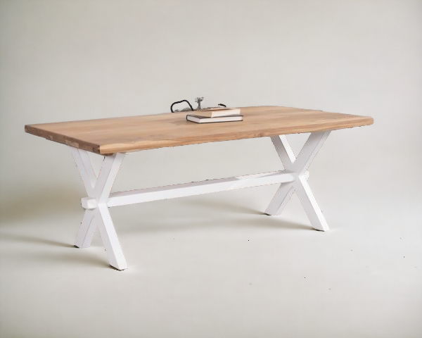 Coffee Table Solid Wood Cross Leg