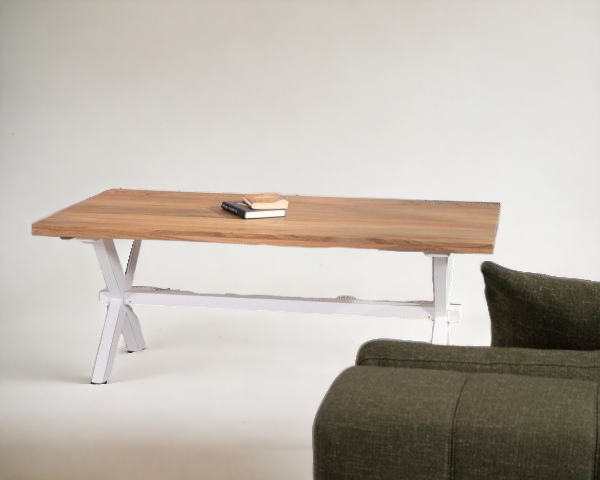 Coffee Table Solid Wood Cross Leg