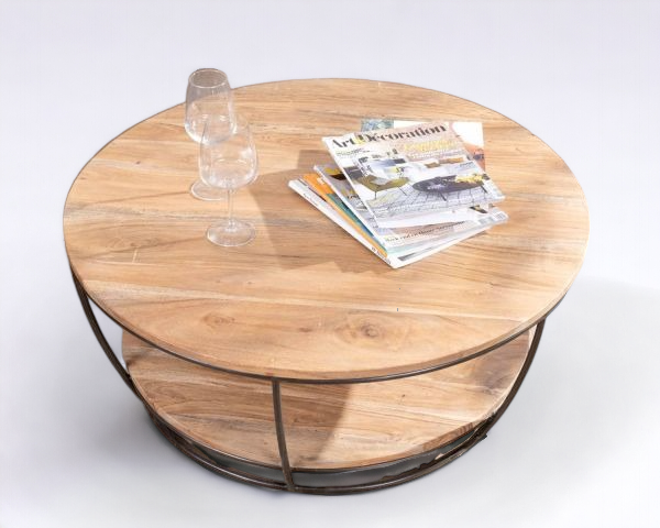 Solid Wood Coffee Table: "Durable solid wood coffee table with a minimalist design, ideal for adding warmth and functionality to your living room."