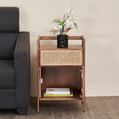 Rattan Connection Mango Wood End Table - Brown