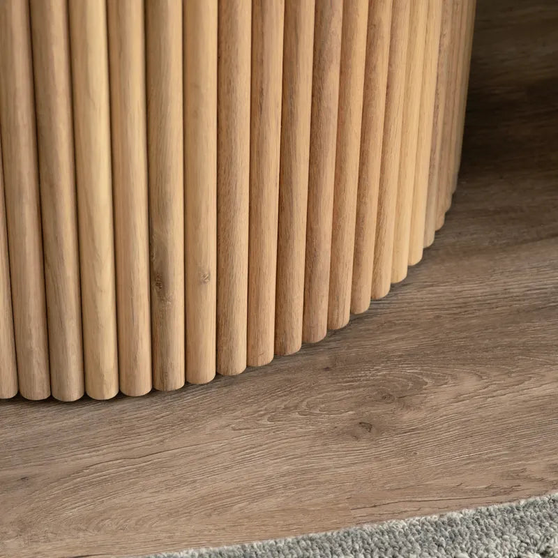 drum fluting side table