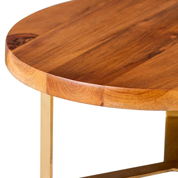 Acacia Wood Cake Stand Gold - J.L.HOME DECOR