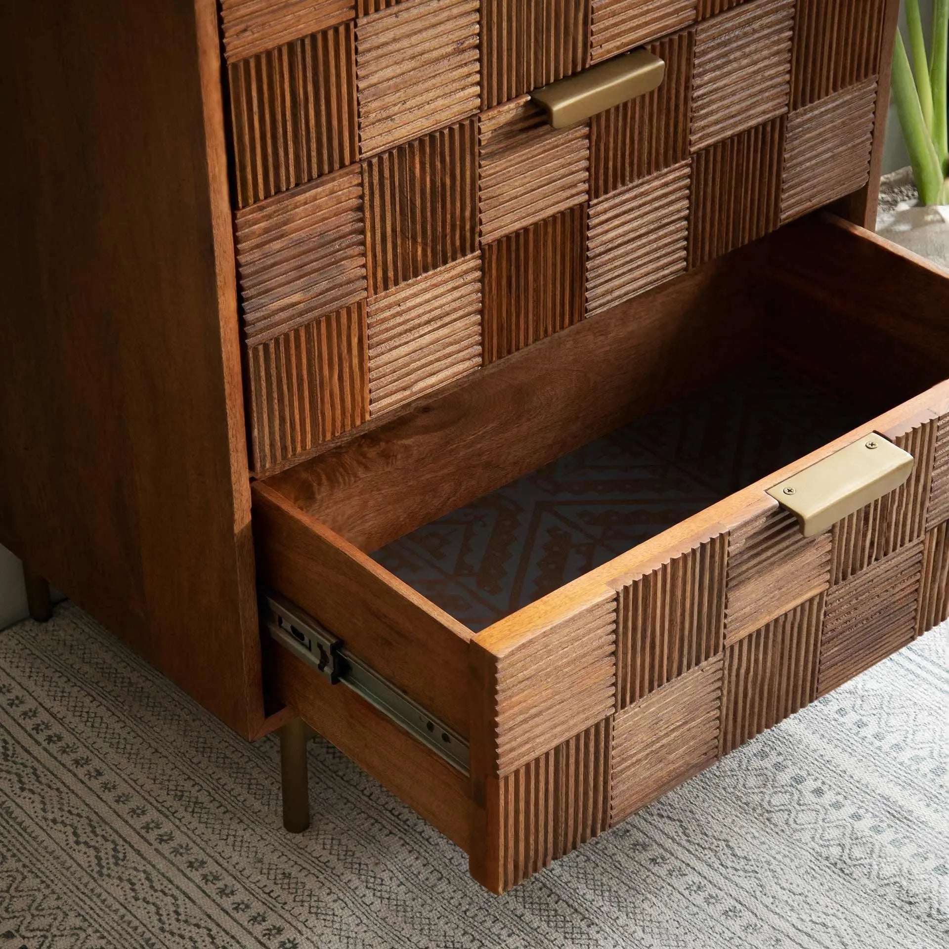 Triple drawer chest with metal stand Chest of Drawer  furniture jlhomedecor2021.myshopify.com