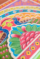Handpainted Peacock Side Table for Bedroom | Bedside Table with Drawers | Wooden Rajasthani Bedside - J.L.HOME DECOR