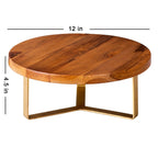 Acacia Wood Cake Stand Gold - J.L.HOME DECOR