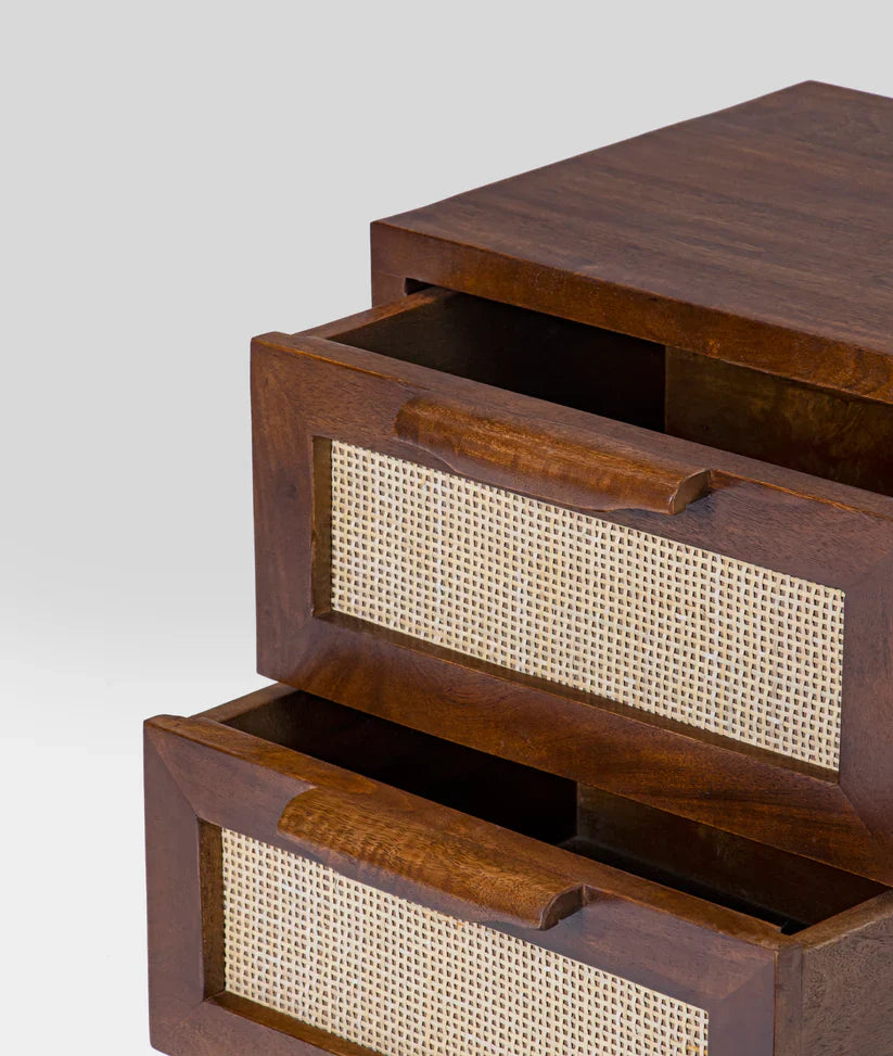 eclectic mango wood bedside