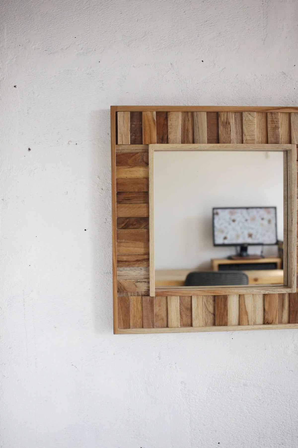 Patchwork Mirror in Solid Wood Mirror  mirror jlhomedecor2021.myshopify.com