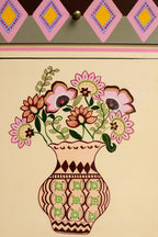 Jaipur Style Hand Painted Mango Wood Cabinet | Bedside Table with Drawers | Wooden Rajasthani Bedside - J.L.HOME DECOR