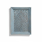 Hand‑Carved Floral Wall Panel — Indian Mango Wood, Distressed Brown, 105 × 75 Cms