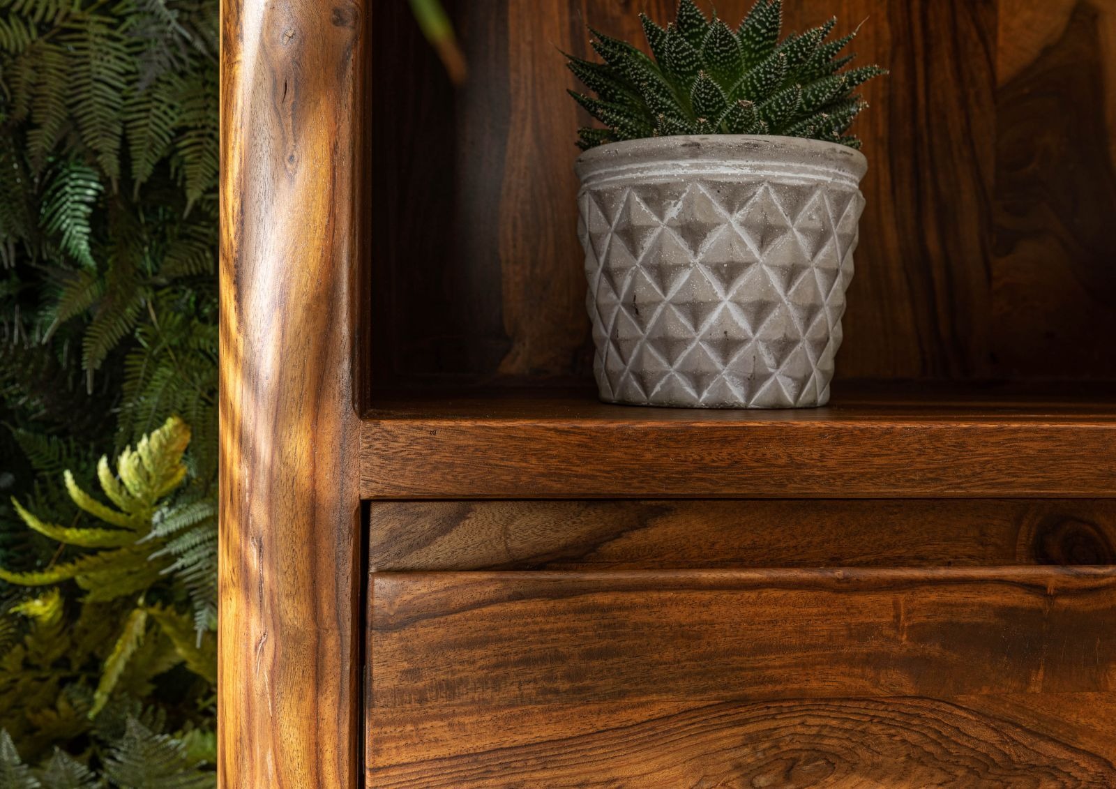 Shelf Sheesham 88x40x205 walnut | Wooden Bookshelf