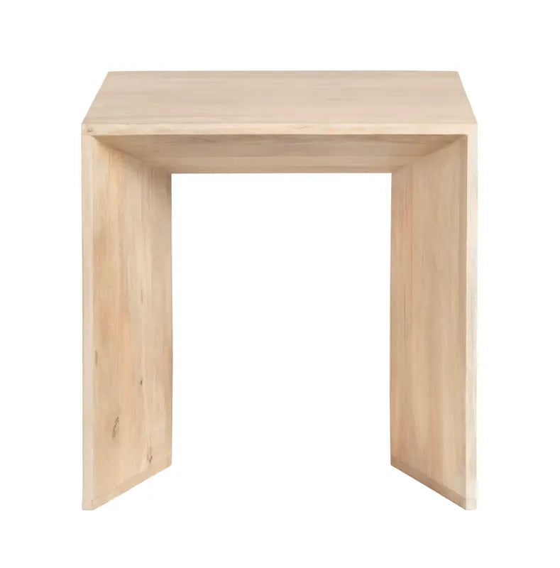 geometric mango wood side table