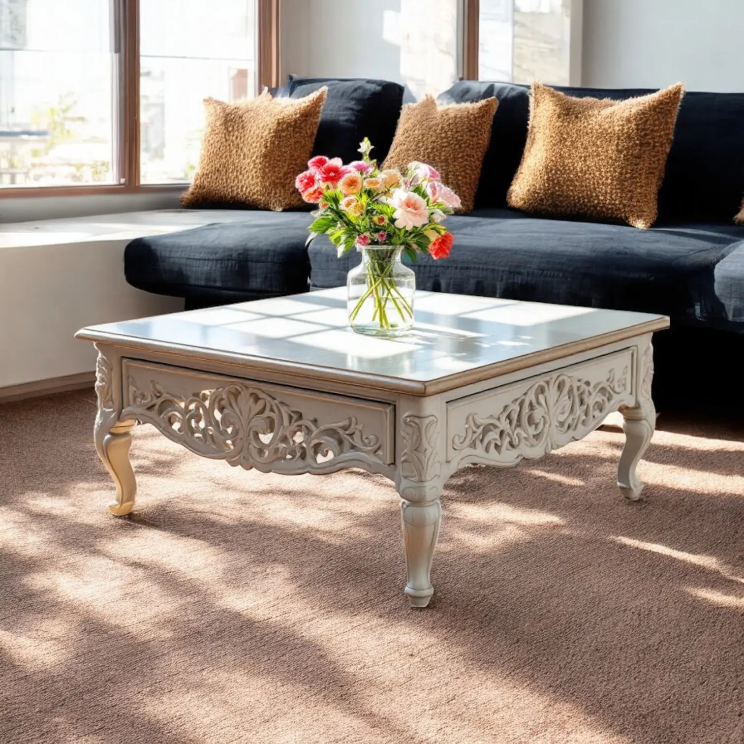 Carved Antique Coffee Table | indian coffee table | antique wood coffee table Coffee Tables  antique coffee table​ jlhomedecor2021.myshopify.com