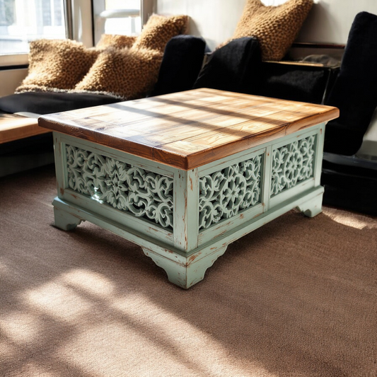 Carved Antique Coffee Table | indian coffee table