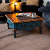 Carved vintage Coffee table | antique wood table