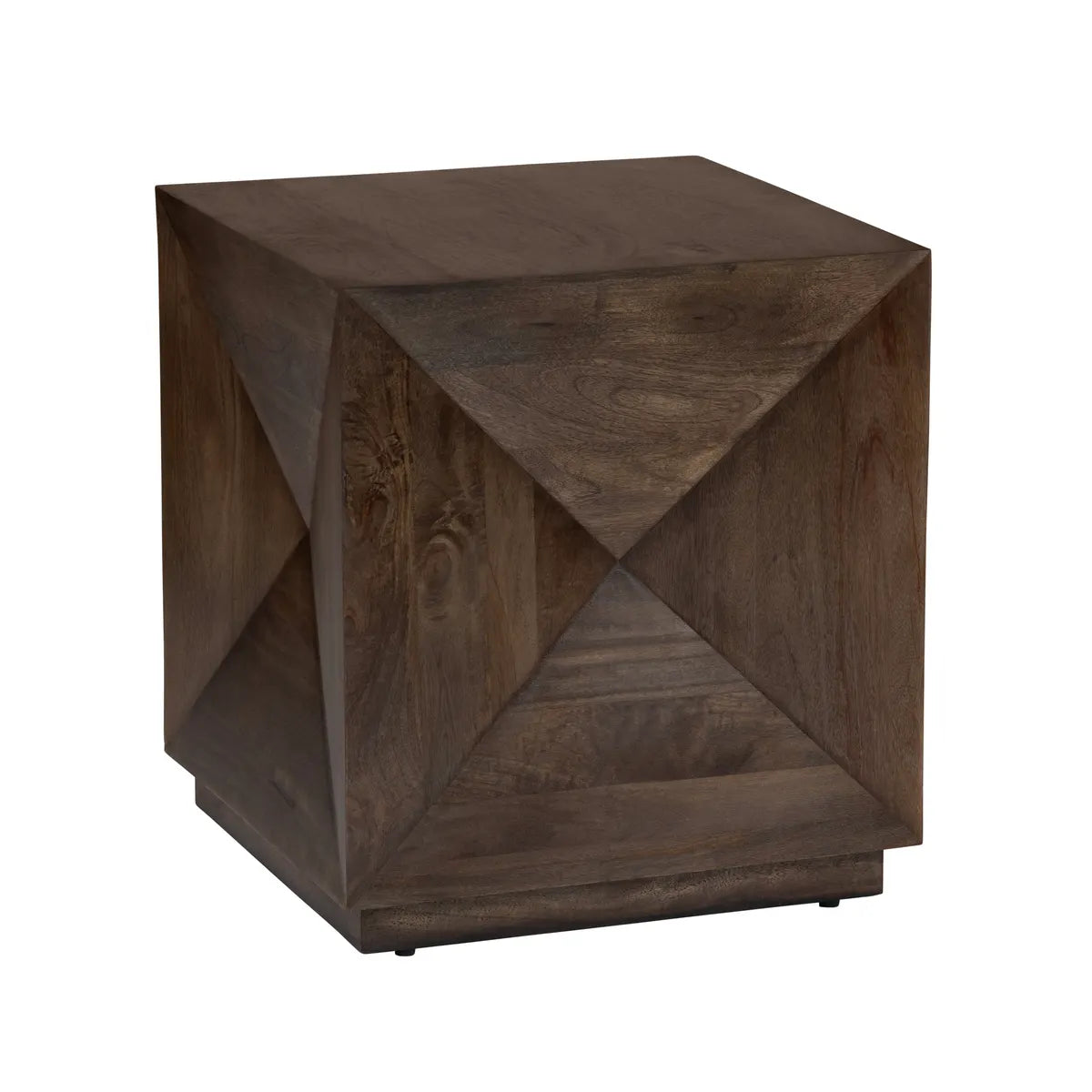 hand carved beveled side table