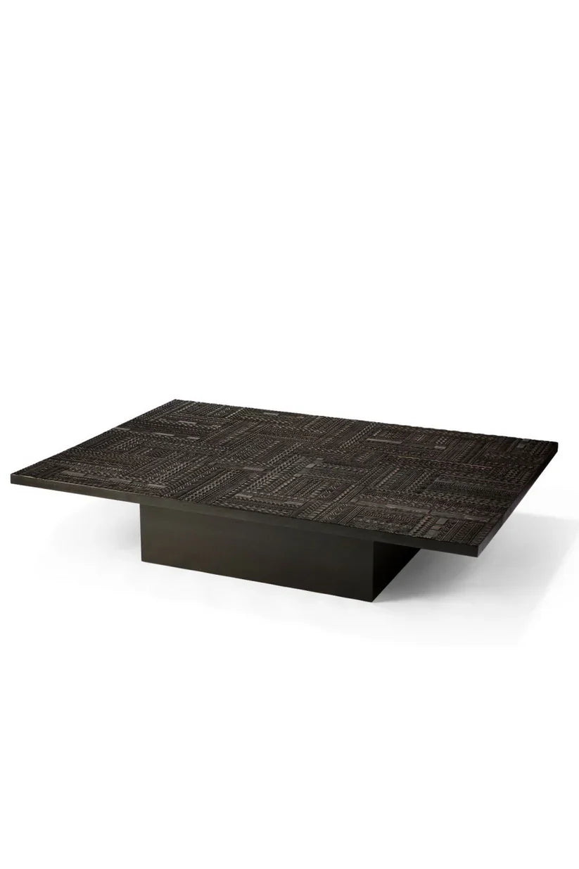 hand carved geometric table