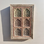 Hand‑Carved Floral Wall Panel — Indian Mango Wood, Distressed Finish, 180 × 120 cms