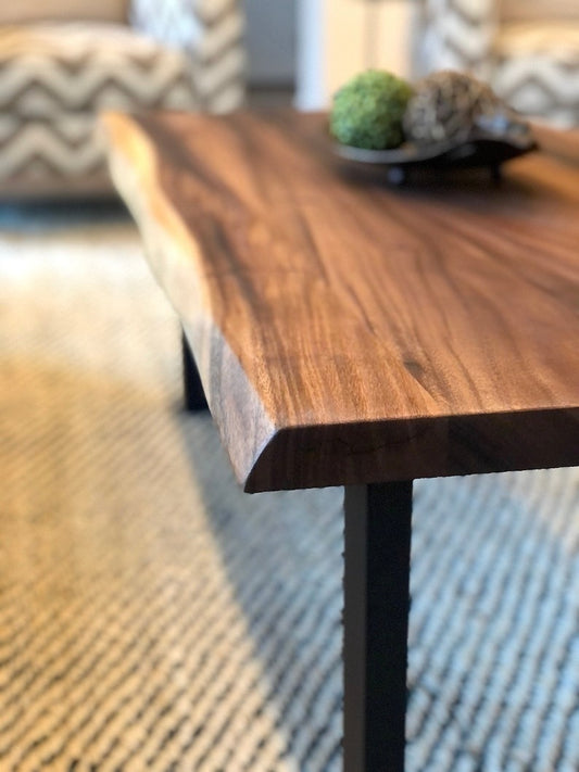 Coffee Table - Tropical Hardwood, Live Edge Coffee Table,