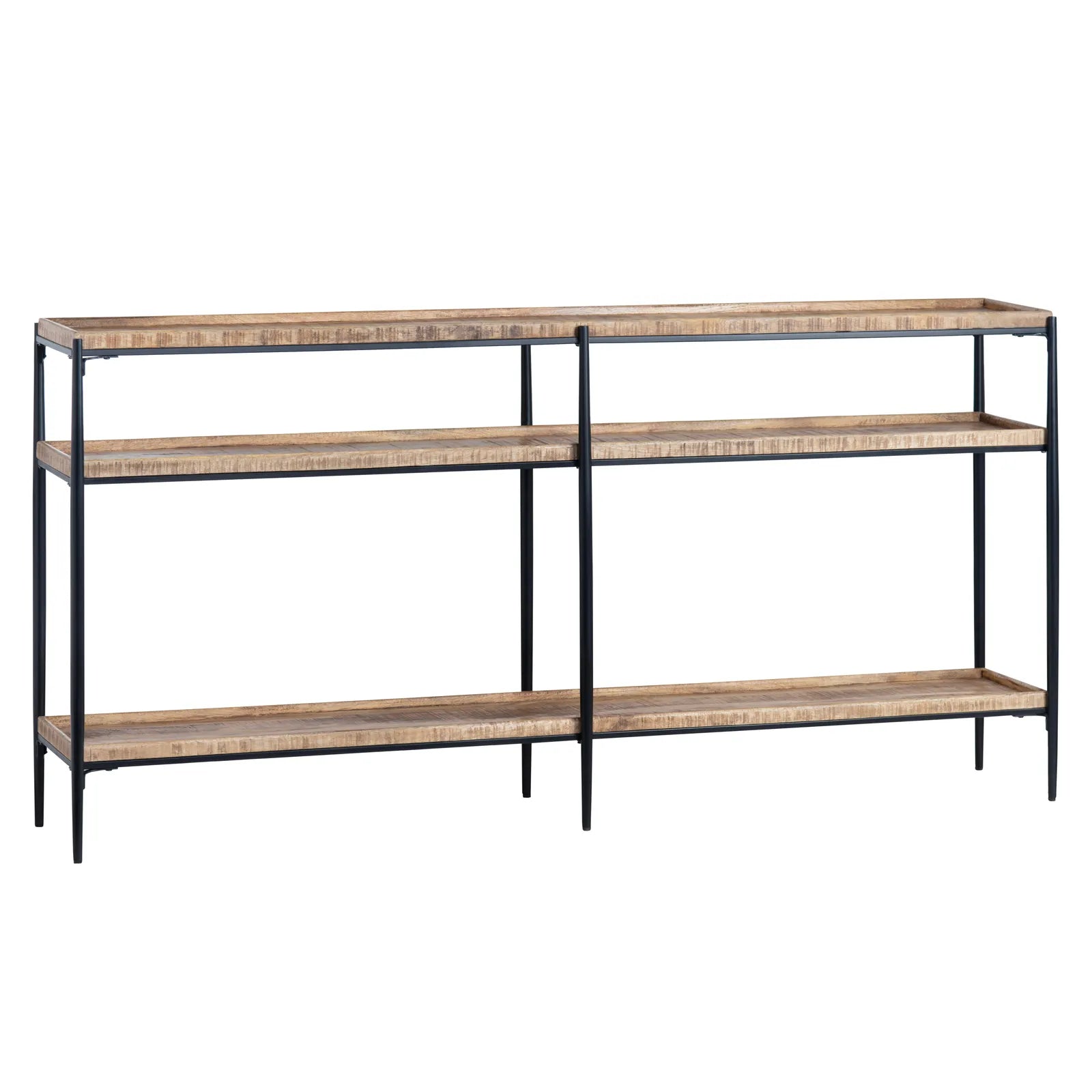 industrial open shelf console