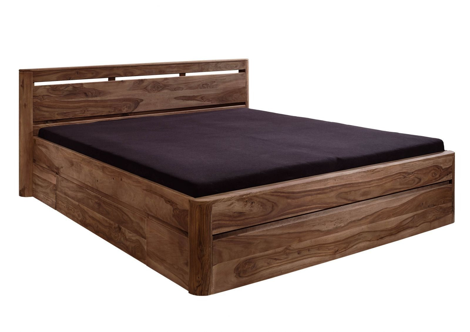 Bed with drawer Sheesham 180x200x90 walnut