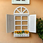 Handcrafted Fake Window Wall Decor in Large (75x41 cm) and Small (55x33.5 cm) sizes, made of high-quality wood. Perfect for living room, bedroom, and dining area wall decor. Adds rustic charm and the illusion of a window to any wall. Ideal for indoor and outdoor spaces, balcony wall decor, and plant wall displays. Made in Jodhpur (Rajasthan).