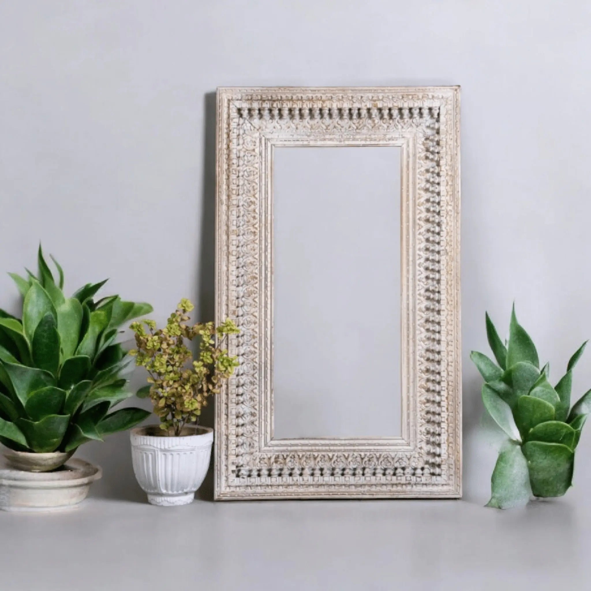 The Heirloom Chic Full-Length Mirror Frame | Customizable Mango Wood Decor Mirror  2×3 ft mirror frame jlhomedecor2021.myshopify.com