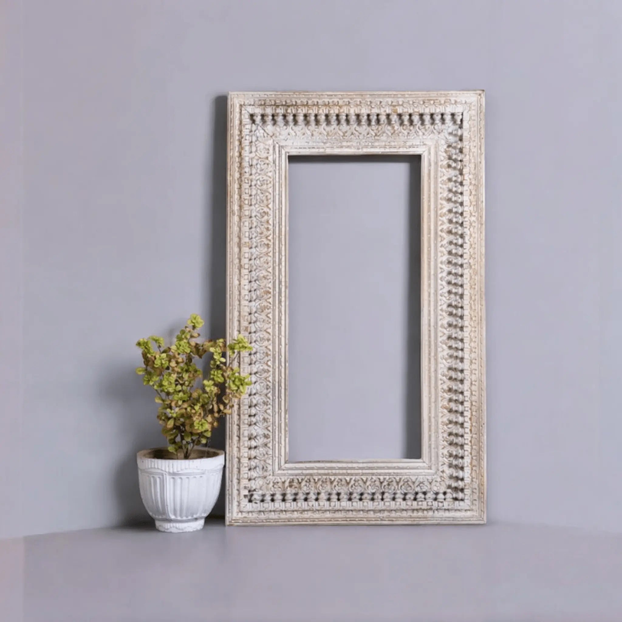 The Heirloom Chic Full-Length Mirror Frame | Customizable Mango Wood Decor Mirror  2×3 ft mirror frame jlhomedecor2021.myshopify.com